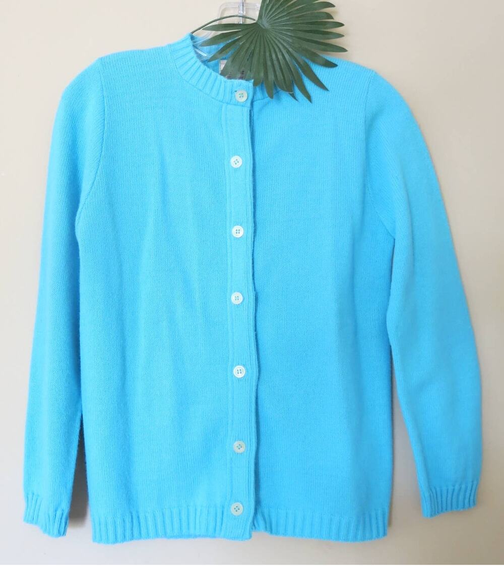 VINTAGE Donnkenny Cardigan Sweater Size S*(see notes) Button Down Blue 1970's